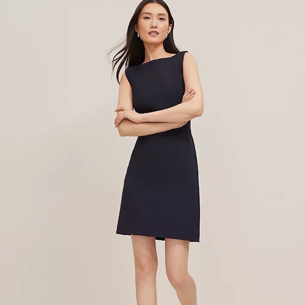 Ann Taylor Boatneck Dress in Seasonless Stretch